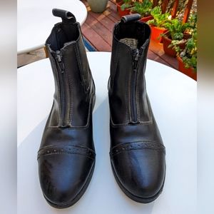 EQUISTAR Girl's All-Weather Leather Zip Paddock Boots, Size 5 Big Girls